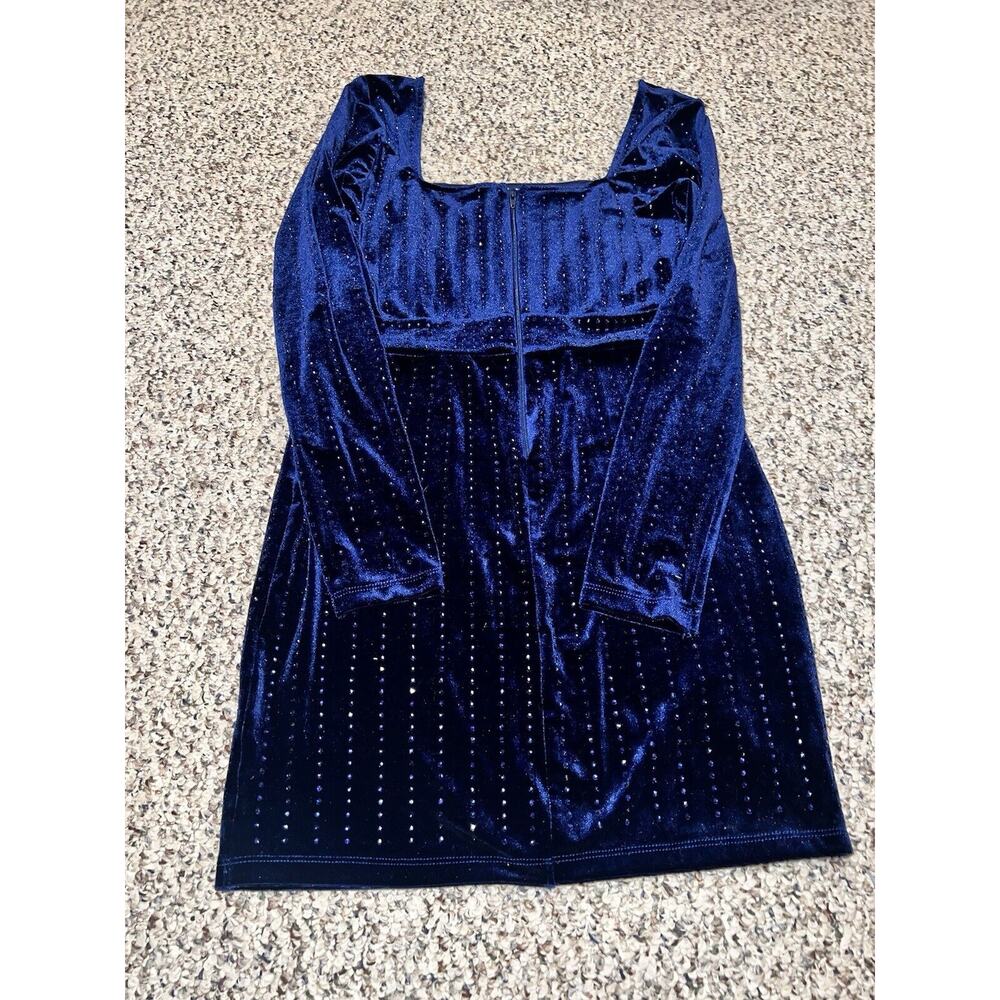 Windsor Navy Blue Velvet Dress Size Large New With Tags. - Picture 2 of 5